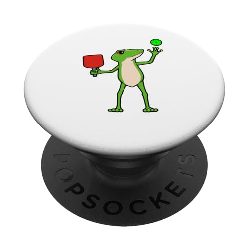 Frosch beim Pickleball spielen Hobby Ballsportarten PopSockets mit austauschbarem PopGrip von Lustig Niedlich Ironisch Hobby Tiere