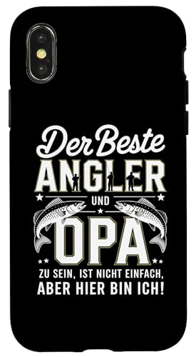 Der Beste Angler Und Opa Zu Sein Ist Nicht Einfach Hülle für iPhone X/XS von Lustige Angler Fischer Fischen Angeln Geschenke