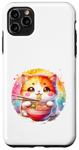 Hülle für iPhone 11 Pro Max Niedlich Keep Calm & Iss Ramen Katzen Hungrige Mieze von Lustige Asiatische Nudelsuppe