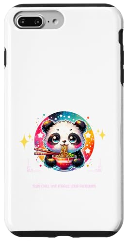 Hülle für iPhone 7 Plus/8 Plus Niedlicher Keep Calm & Iss Ramen Panda Hungriger Teddybär von Lustige Asiatische Nudelsuppe