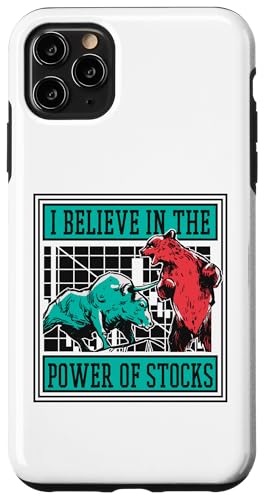 Hülle für iPhone 11 Pro Max Believe In The Power Of Stocks Aktienmarkt Trader Aktien von Lustige Börse Bulle Bär ETF Geschenke für Anfänger