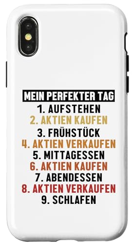 Hülle für iPhone X/XS Aktien Perfekter Tag Börse Aktienmarkt Trader Aktien von Lustige Börse Bulle Bär ETF Geschenke für Anfänger