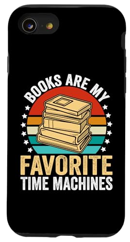 Hülle für iPhone SE (2020) / 7 / 8 Books Are My Favorite Time Machines von Lustige Bücherwurm Geschenke Lese Liebhaber Lesen