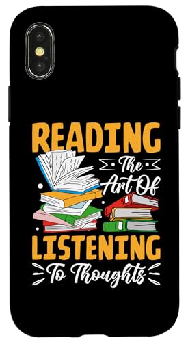 Hülle für iPhone X/XS Reading The Art Of Listening To Thoughts von Lustige Bücherwurm Geschenke Lese Liebhaber Lesen