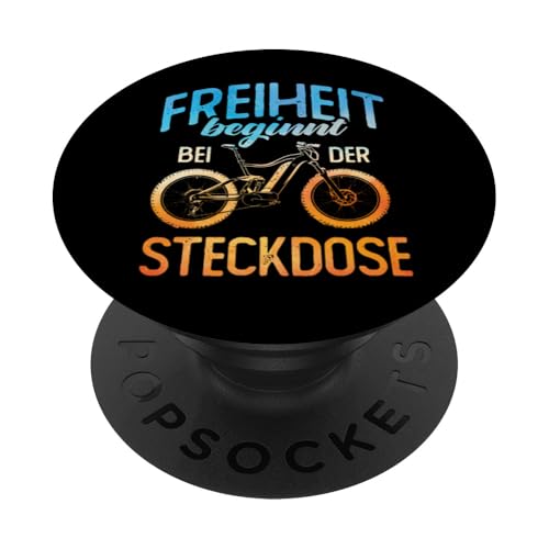 Freiheit Beginnt Bei Der Steckdose Akku Fahrrad Elektrorad PopSockets Klebender PopGrip von Lustige E-Bike Sprüche Radsport Fahrrad Design