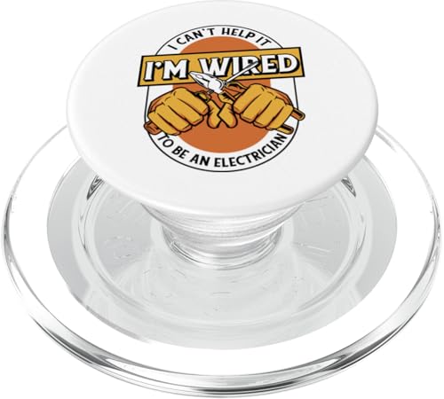 Cant Help It I'm Wired Electrician Elektroniker Elektriker PopSockets PopGrip für MagSafe von Lustige Elektriker Ausbildung Werkzeug Geschenke