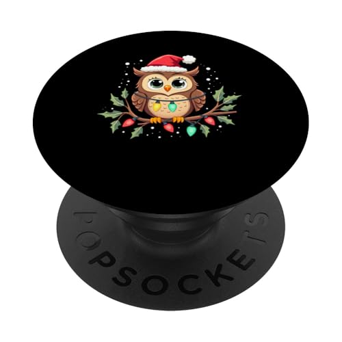 Frohe Weihnachten Eulen Liebhaber Merry Christmas Eule PopSockets Klebender PopGrip von Lustige Eulen Weihnachten Eule Design Shop