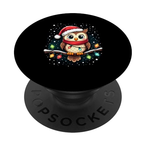 Frohe Weihnachten Eulen Liebhaber Merry Christmas Eule PopSockets Klebender PopGrip von Lustige Eulen Weihnachten Eule Design Shop