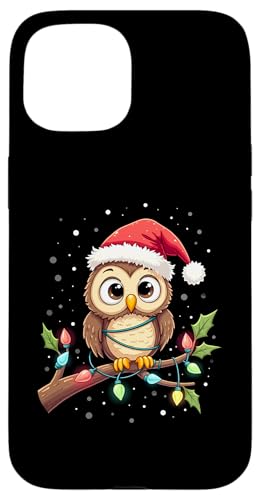 Hülle für iPhone 15 Frohe Weihnachten Eulen Liebhaber Merry Christmas Eule von Lustige Eulen Weihnachten Eule Design Shop