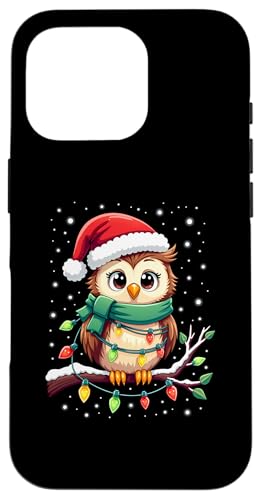 Hülle für iPhone 16 Pro Frohe Weihnachten Eulen Liebhaber Merry Christmas Eule von Lustige Eulen Weihnachten Eule Design Shop