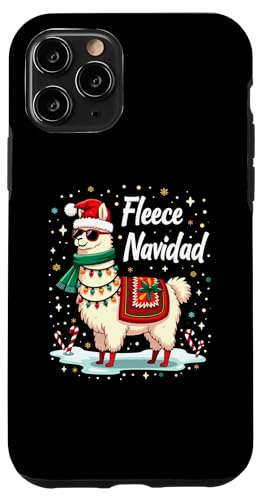 Hülle für iPhone 11 Pro Fleece Feliz Navidad Weihnachten Mädchen Damen Süßes Lama von Lustige Familen Lama Parnterlook Design Shop