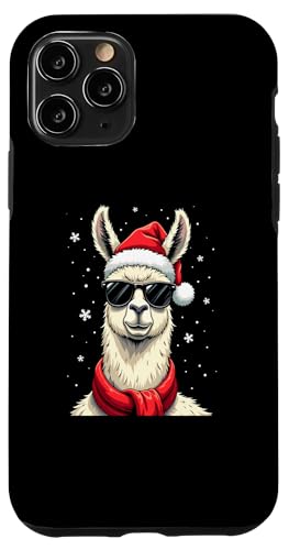 Hülle für iPhone 11 Pro Lustig Lama Sonnenbrille Jungen Weihnachtsmütze Weihnachten von Lustige Familen Lama Parnterlook Design Shop