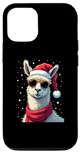 Hülle für iPhone 12/12 Pro Lustiges Lama Mit Sonnenbrille Weihnachtsmütze Weihnachten von Lustige Familen Lama Parnterlook Design Shop