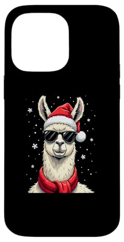 Hülle für iPhone 14 Pro Max Lustig Lama Sonnenbrille Jungen Weihnachtsmütze Weihnachten von Lustige Familen Lama Parnterlook Design Shop