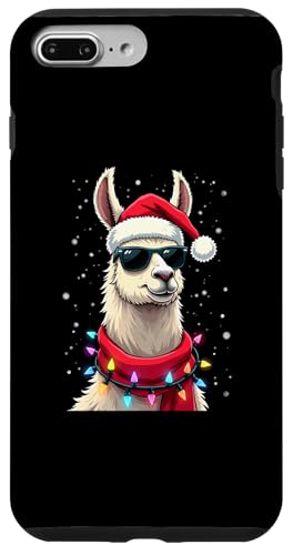 Hülle für iPhone 7 Plus/8 Plus Lustiges Lama Sonnenbrille Cool Weihnachtsmütze Weihnachten von Lustige Familen Lama Parnterlook Design Shop