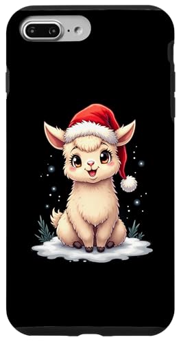 Hülle für iPhone 7 Plus/8 Plus Süßes Lama Weihnachtsmütze Mädchen Damen Weihnachten Lama von Lustige Familen Lama Parnterlook Design Shop