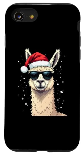 Hülle für iPhone SE (2020) / 7 / 8 Lustig Lama Sonnenbrille Jungen Weihnachtsmütze Weihnachten von Lustige Familen Lama Parnterlook Design Shop