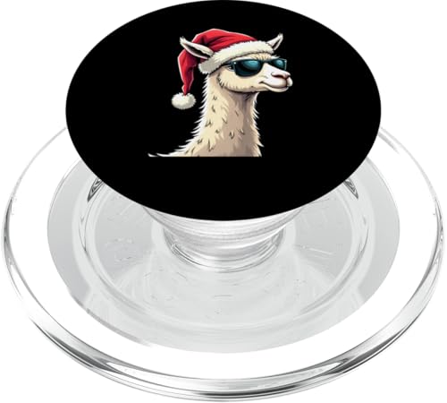 Lustiges Lama Mit Sonnenbrille Weihnachtsmütze Weihnachten PopSockets PopGrip für MagSafe von Lustige Familen Lama Parnterlook Design Shop