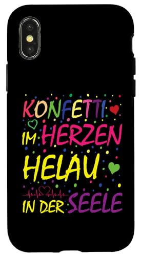 Hülle für iPhone X/XS Konfetti im Herzen Helau in der Seele Fasching Karneval von Lustige Faschingskostüme für Erwachsene