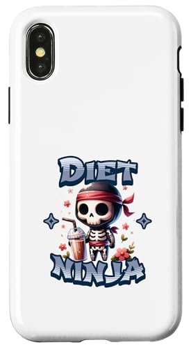 Hülle für iPhone X/XS Niedlicher Diät-Ninja-Proteinshake-Skelett-Ninja Cardio von Lustige Fitness-Workout-Ninjas