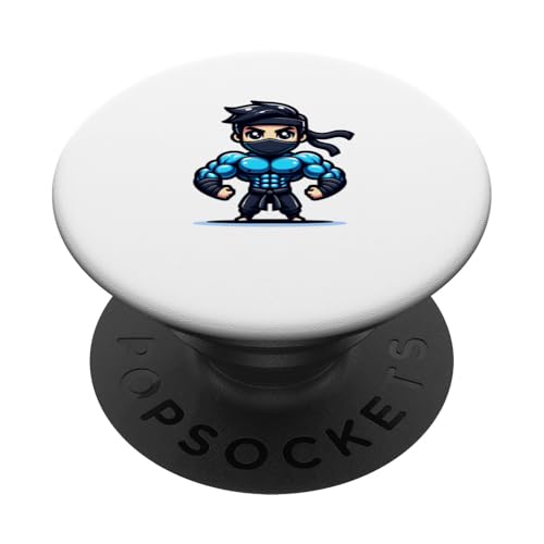 Niedlicher Starker Bodybuilding Muskel Ninja PopSockets Klebender PopGrip von Lustige Fitness-Workout-Ninjas