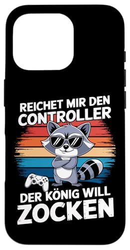 Reichet mir den Controller Zocker König PC Spieler Gamer Hülle für iPhone 16 Pro von Lustige Games Zocker Nerd Gaming Kopfhörer Zocken