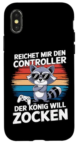 Reichet mir den Controller Zocker König PC Spieler Gamer Hülle für iPhone X/XS von Lustige Games Zocker Nerd Gaming Kopfhörer Zocken