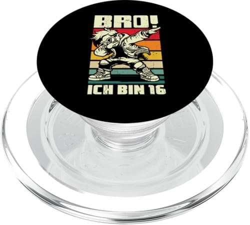 Retro Bro! Ich Bin 16 Dab 16. Geburtstag Junge Deko Teenager PopSockets PopGrip für MagSafe von Lustige Geburtstag Dabbing Jungs Geschenkideen