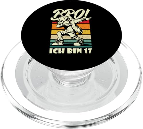 Retro Bro! Ich Bin 17 Dab 17. Geburtstag Junge Deko Teenager PopSockets PopGrip für MagSafe von Lustige Geburtstag Dabbing Jungs Geschenkideen