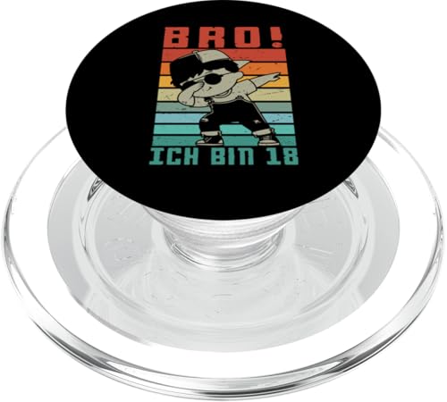 Retro Bro! Ich Bin 18 Dab 18. Geburtstag Junge Volljährig PopSockets PopGrip für MagSafe von Lustige Geburtstag Dabbing Jungs Geschenkideen