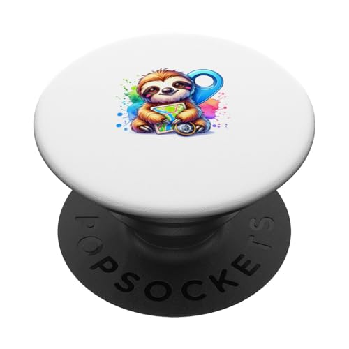 Lustiges Geocaching Faultier GPS Schatz Schatzsuche PopSockets Klebender PopGrip von Lustige Geocache Schatzsucher Humor