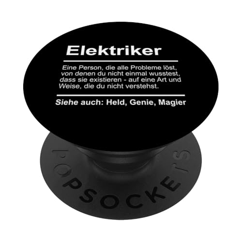 Elektriker Definition PopSockets Klebender PopGrip von Lustige Geschenke für Männer und Frauen