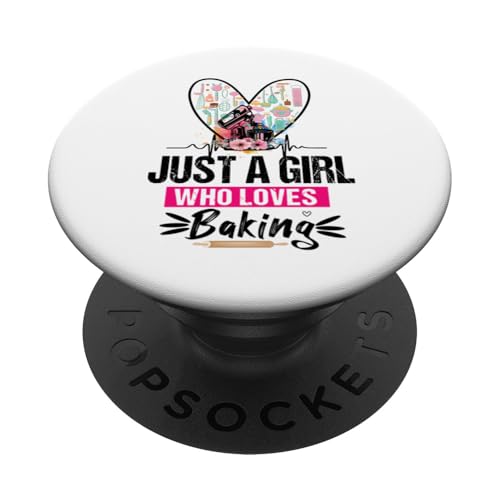 Nur ein Mädchen, das es liebt, lustige Backgebäck-Cupcakes PopSockets Klebender PopGrip von Lustige Grafiken für Keksbackliebhaber