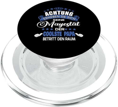 Achtung seine Majestät der Papa Vatertagsgeschenk Spruch PopSockets PopGrip für MagSafe von Lustige Großvater Papa Enkel Sprüche Geschenke