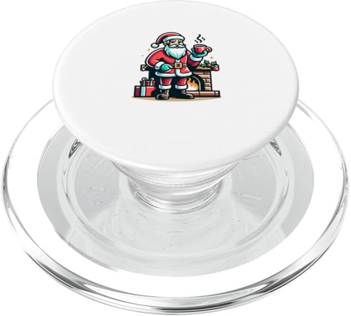 Santa Claus Kaffeepause Weihnachtsmann Kaffee Weihnachten PopSockets PopGrip für MagSafe von Lustige Heilig Abend Humor Weihnacht Advent Witz