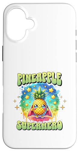 Hülle für iPhone 16 Plus Süßer Ananas-Superheld Ananas-Super Held von Lustige Helden Ananas