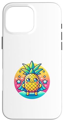 Hülle für iPhone 16 Pro Max Süßer Ananas-Superheld Ananas-Super Held von Lustige Helden Ananas