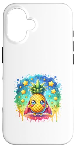 Hülle für iPhone 16 Süßer Ananas-Superheld Ananas-Super Held von Lustige Helden Ananas