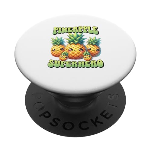 Süßer Ananas-Superheld Ananas-Super Held PopSockets Klebender PopGrip von Lustige Helden Ananas