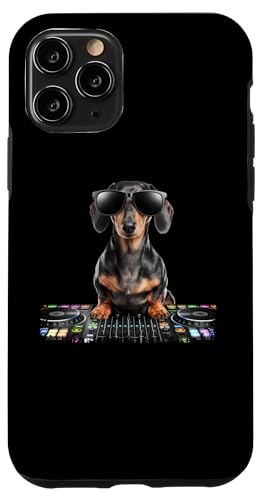 Hülle für iPhone 11 Pro Dachshund Dackel DJ Musik Mischpult Hundebesitzer von Lustige Hunde Haustiere Vierbeiner Hundeliebhaber