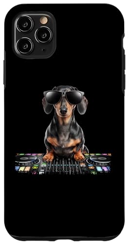 Hülle für iPhone 11 Pro Max Dachshund Dackel DJ Musik Mischpult Hundebesitzer von Lustige Hunde Haustiere Vierbeiner Hundeliebhaber