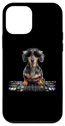 Hülle für iPhone 12 mini Dachshund Dackel DJ Musik Mischpult Hundebesitzer von Lustige Hunde Haustiere Vierbeiner Hundeliebhaber