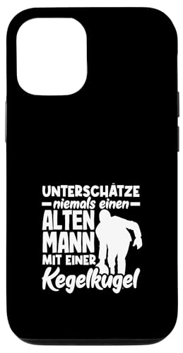 Hülle für iPhone 12/12 Pro Unterschätze Niemals Alten Mann Kegeln Mit Kegelkugel von Lustige Kegeln Designs für Kegelclub Geschenke