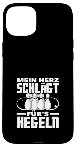 Hülle für iPhone 15 Plus Mein Herz Schlägt Für's Kegeln Bowling von Lustige Kegeln Designs für Kegelclub Geschenke