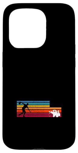 Hülle für iPhone 15 Pro Retro Kegeln Bowling Silhouette Design von Lustige Kegeln Designs für Kegelclub Geschenke