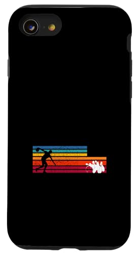 Hülle für iPhone SE (2020) / 7 / 8 Retro Kegeln Bowling Silhouette Design von Lustige Kegeln Designs für Kegelclub Geschenke