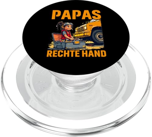 Papas rechte Hand | Auto Mechatroniker Tochter Mädchen PopSockets PopGrip für MagSafe von Lustige Kinder Mode Jungen Mädchen Geschenkideen