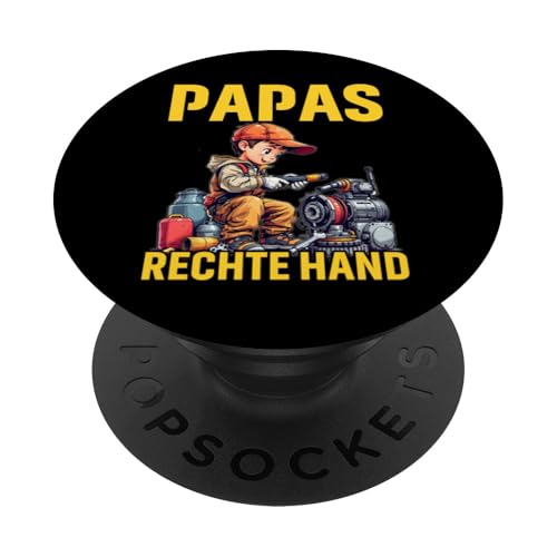 Papas rechte Hand Mechatroniker Sohn Handwerker Jungen PopSockets Klebender PopGrip von Lustige Kinder Mode Jungen Mädchen Geschenkideen