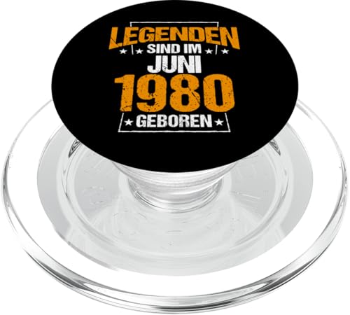 Legenden Sind Im Juni 1980 Geboren Geburtstag Jahrgang PopSockets PopGrip für MagSafe von Lustige Legendäre Geburtstags Vintage Juni