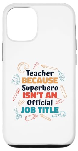 Hülle für iPhone 12/12 Pro Superhero Official Job Title Pädagoge Referendar Lehrer von Lustige Lehrer Outfit Geschenke für Lehrerinnen